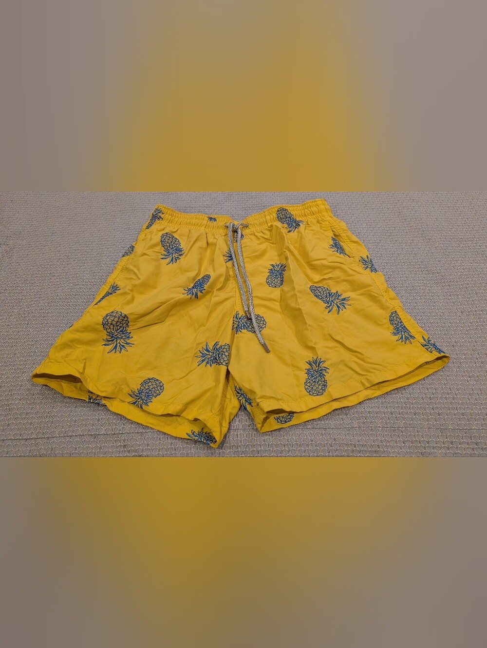 Vilebrequin Men's Yellow Pineapple Swim Trunks